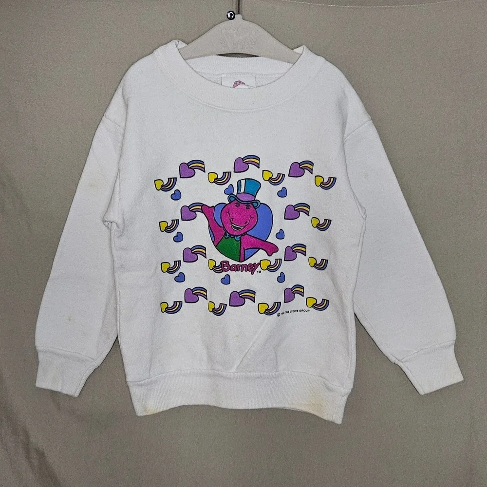 Vintage Barney Sweatshirt Crewneck Kids Size 5-6